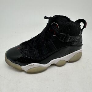 Nike Jordan 6 Rings Shoes Youth Size 12C Black Red White Basketball 323432-064
